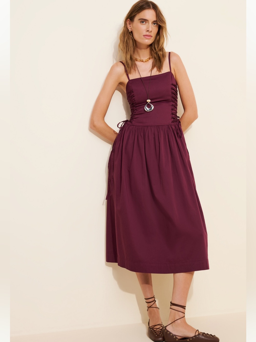 Damson Madder Angelina Cotton Sateen Dress